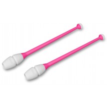 Булавы для художественной гимнастики вставляющиеся INDIGO IN018 41 см Розово-белый