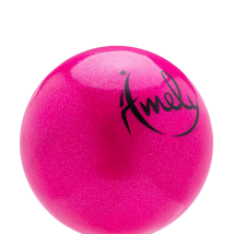 Мяч для художественной гимнастики AGB-203 19 см, розовый, с насыщенными блестками