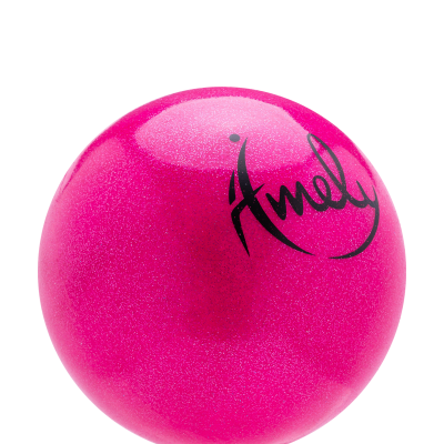 Мяч для художественной гимнастики AGB-203 19 см, розовый, с насыщенными блестками
