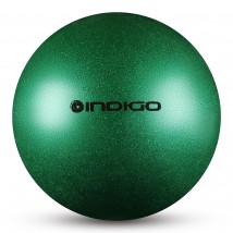 Мяч для художественной гимнастики INDIGO металлик 300 г IN119 15 см Зеленый с блетками