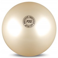 Мяч для художественной гимнастики силикон FIG Металлик 420 г AB2801 19 см Белый