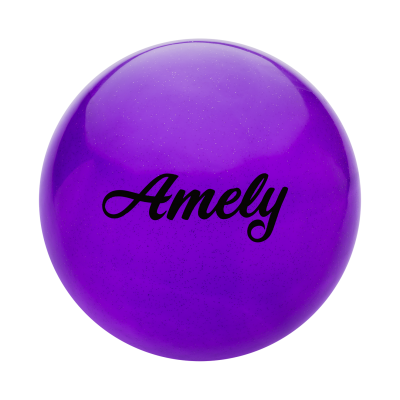 Мяч для художественной гимнастики AGB-102, 19 см, фиолетовый, с блестками