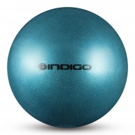 Мяч для художественной гимнастики INDIGO металлик 400 г IN118 19 см Голубой с блестками