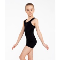 Купальник гимнастический Eva, без рукавов, полиамид, черный, детский
