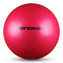 Мяч для художественной гимнастики INDIGO металлик 400 г IN118 19 см Розовый с блестками