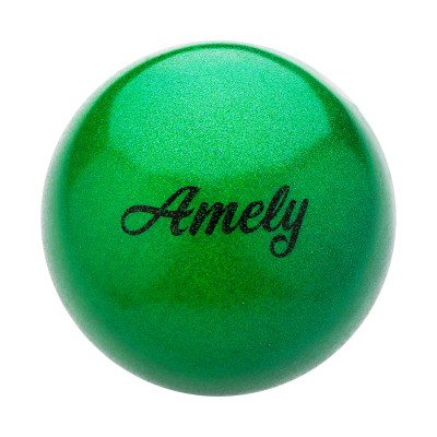 Мяч для художественной гимнастики AGB-103 15 см, зеленый, с насыщенными блестками