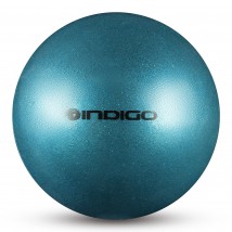 Мяч для художественной гимнастики INDIGO металлик 300 г IN119 15 см Голубой с блестками