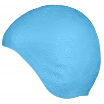 Шапочка для плавания INDIGO резиновая женская с рисунком IN080 Голубой