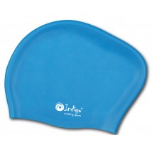 Шапочка для плавания силиконовая длинные волосы INDIGO 808 SC Голубой