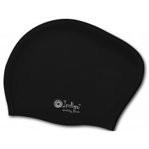 Шапочка для плавания силиконовая длинные волосы INDIGO 802 SC Черный