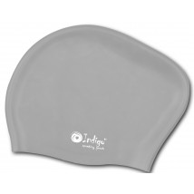 Шапочка для плавания силиконовая длинные волосы INDIGO 801 SC Серый