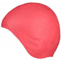 Шапочка для плавания INDIGO резиновая женская с рисунком IN080 Розовый